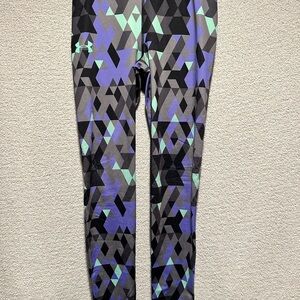 Under Armour Kids Geometric Leggings - Black and Purple